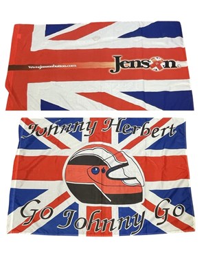 Lot 401 - A pair of Formula 1 Union Jack flags, to...