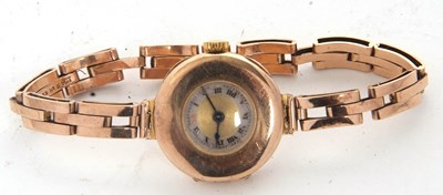 Lot 386 - 9ct gold cased lady's wristwatch, hallmarked...