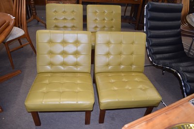 Lot 590 - A set of four 1960s hardwood framed and green...