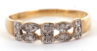 Lot 30 - A 9ct diamond ring, the 4mm wide band set with...