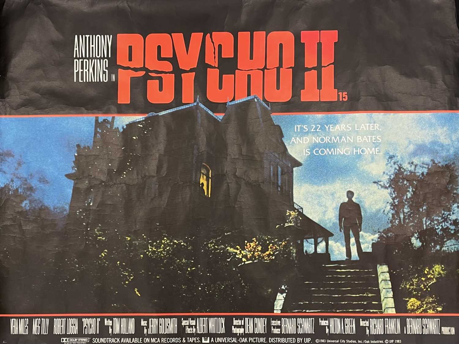 Lot 165 - A quad film poster for Psycho II (1983)...