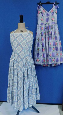 Lot 47 - Two c.1950's / 60's lady's printed cotton...