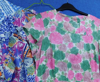 Lot 55 - Four mid 20th Century lady's cotton printed...